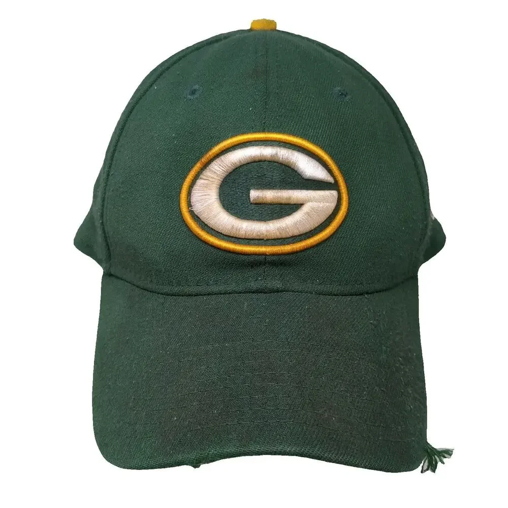 Green Bay Packers NFL New Era Green Cap L 39THIRTY Embroidered Curved Brim Hat